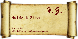 Halák Zita névjegykártya