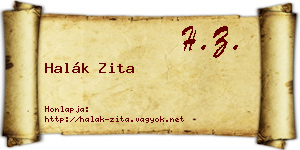 Halák Zita névjegykártya